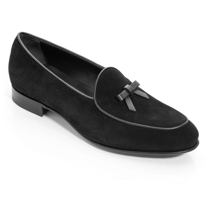 To Boot New York Shayne Black Suede Bow Pump Belgian Loafer
