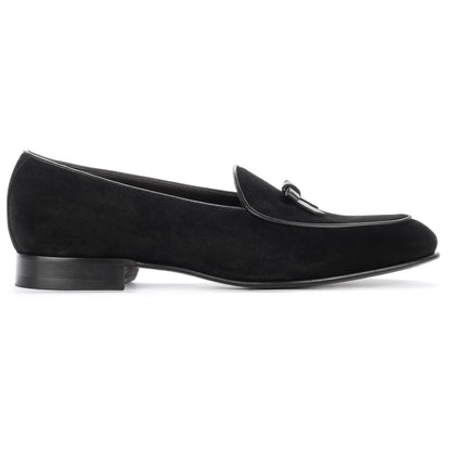 To Boot New York Shayne Black Suede Bow Pump Belgian Loafer