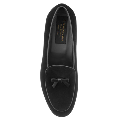 To Boot New York Shayne Black Suede Bow Pump Belgian Loafer