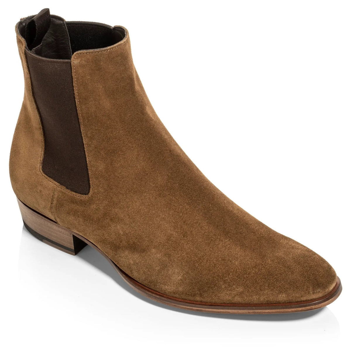 To Boot New York Shawn Mid Brown Suede Chelsea Boot