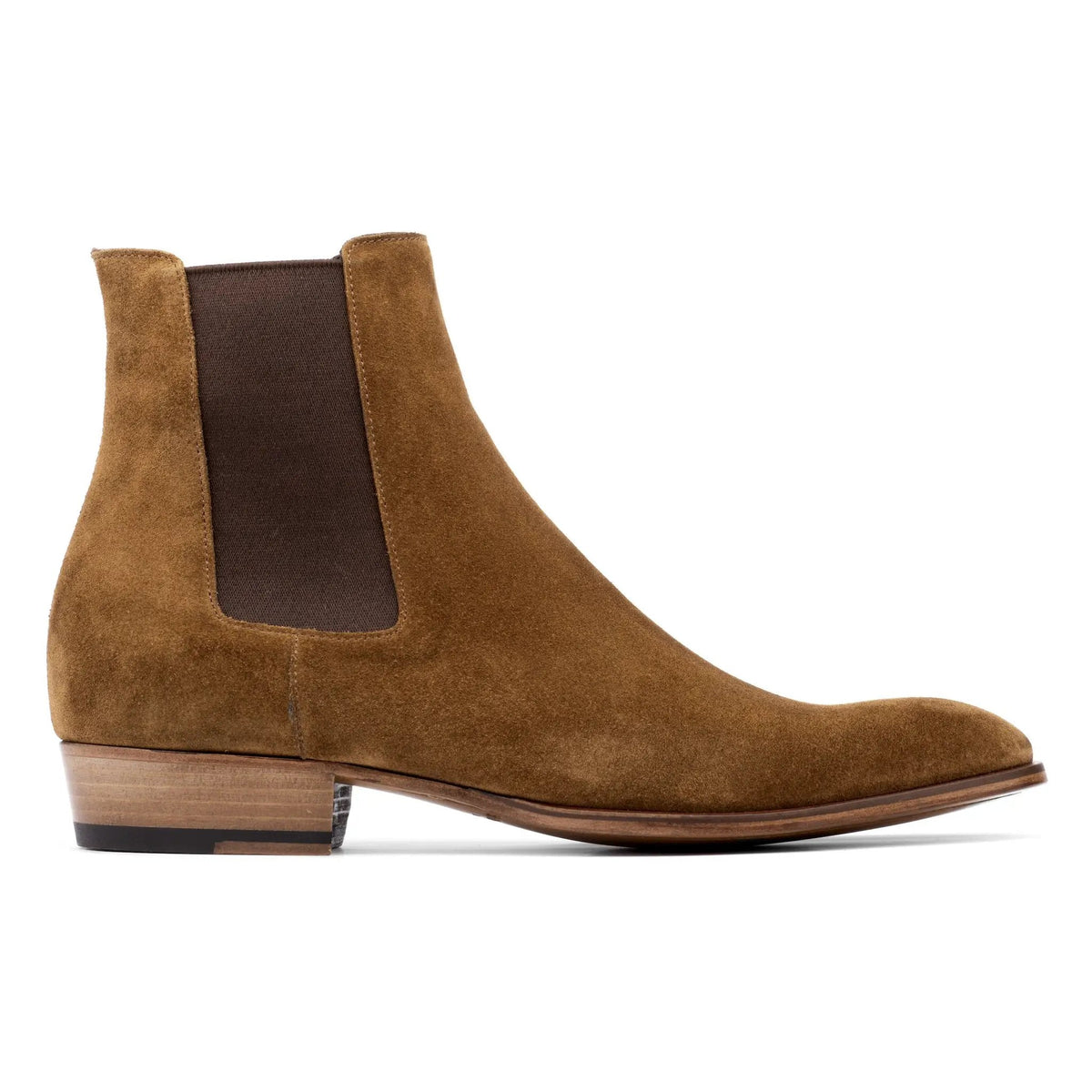 To Boot New York Shawn Mid Brown Suede Chelsea Boot