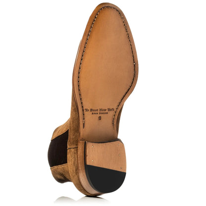 To Boot New York Shawn Mid Brown Suede Chelsea Boot