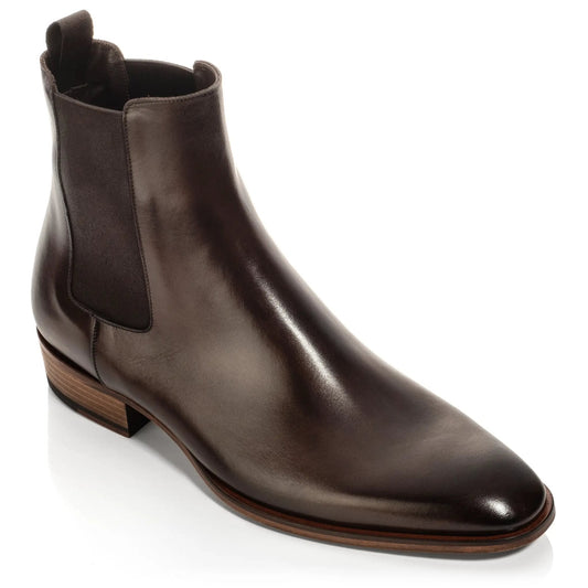 To Boot New York Myles Dark Brown Burnished Calf Chelsea Boot