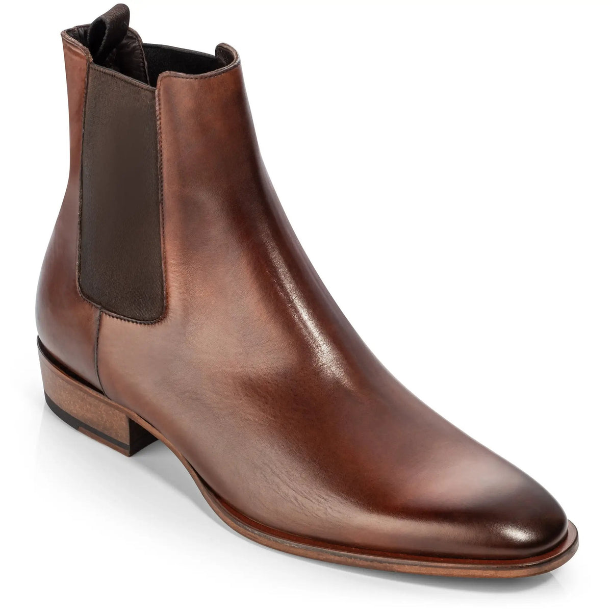 To Boot New York Myles Burnished Brown Calf Chelsea Boot