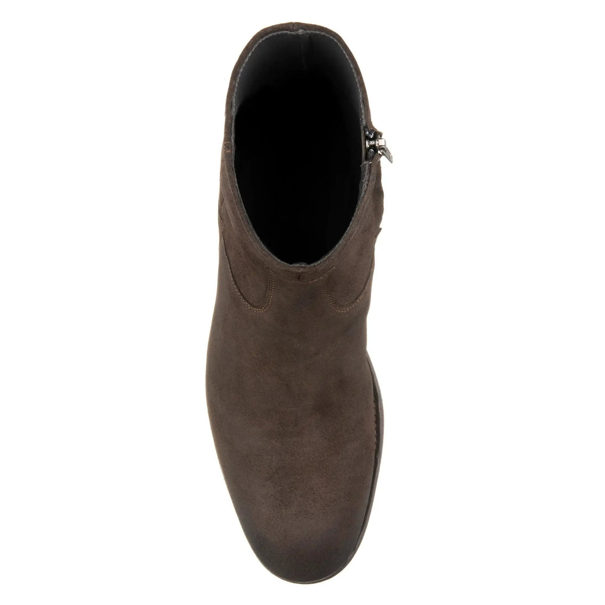 To Boot New York Nils Dark Brown Waxed Suede Plain Toe Zip Boot