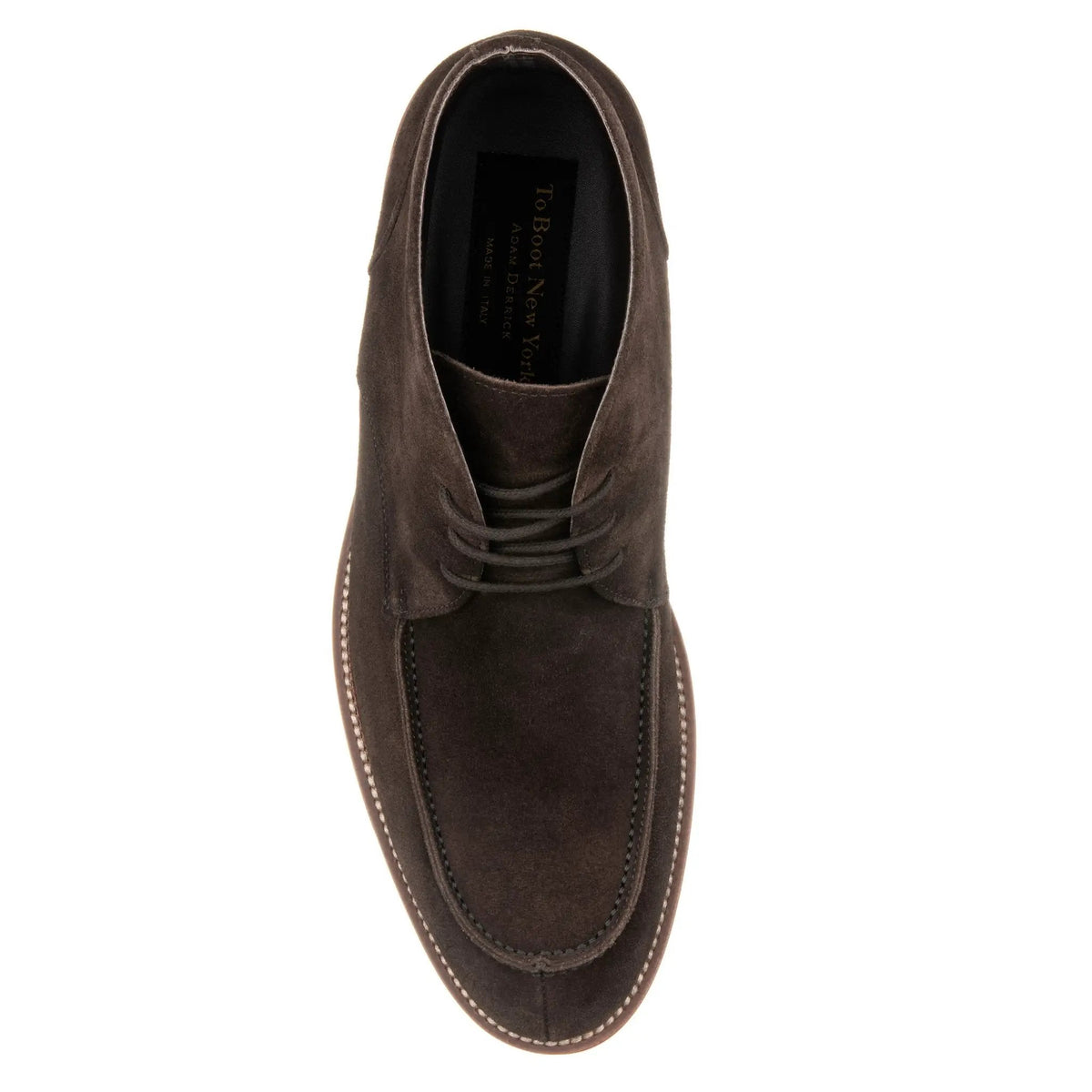To Boot New York Parker Dark Brown Suede Apron Toe Chukka Boot