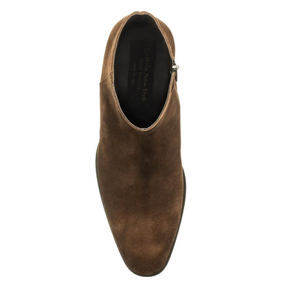 To Boot New York Vasquez Dark Brown Suede Zip Boot