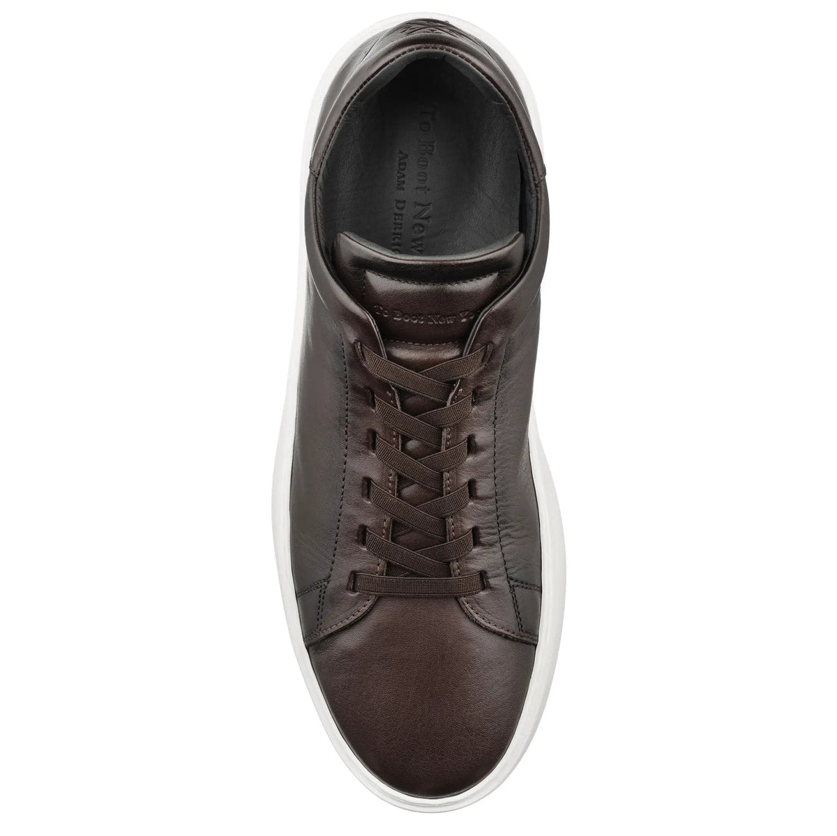 To Boot New York James Dark Brown Calf Stretch Lace Luxury Low-Top Sneaker