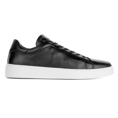 To Boot New York James Black Calf Stretch Lace Luxury Low-Top Sneaker