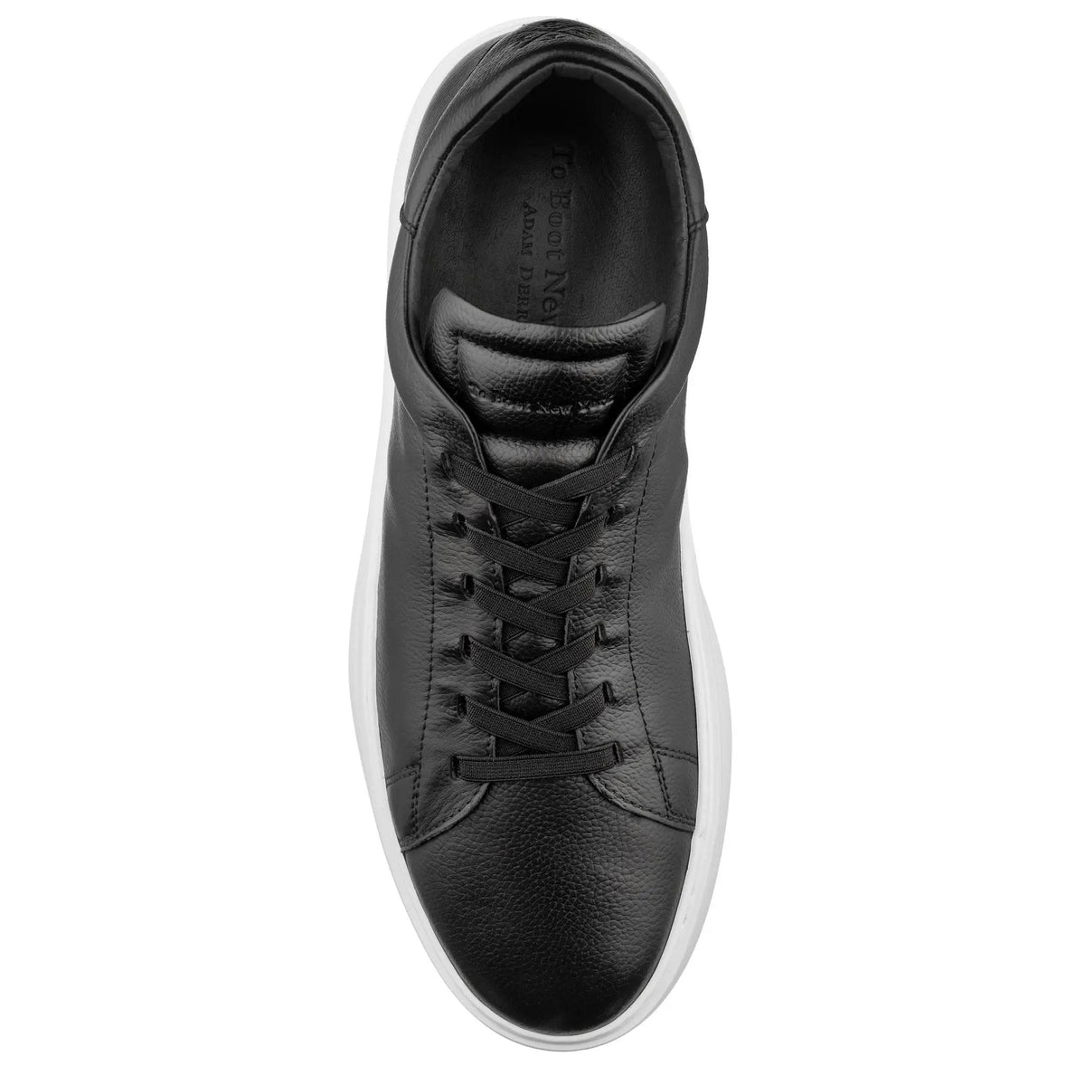 To Boot New York James Black Calf Stretch Lace Luxury Low-Top Sneaker