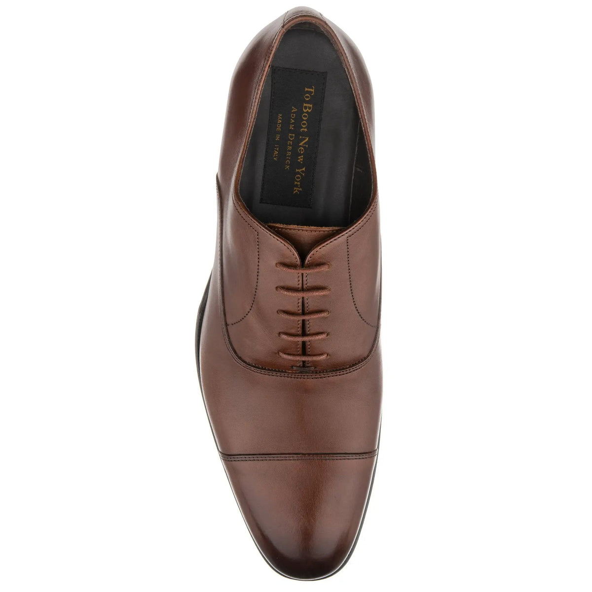 To Boot New York Nico Burnished Brown Calf Leather Cap Toe Oxford