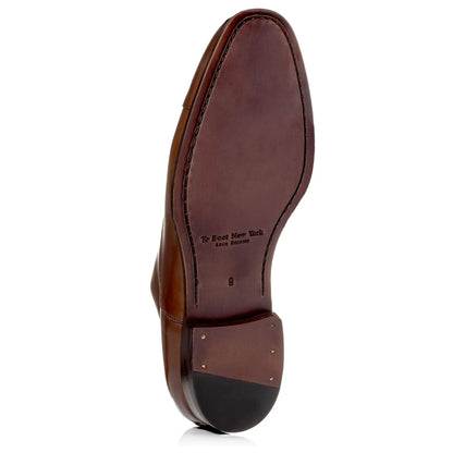 To Boot New York Nico Burnished Brown Calf Leather Cap Toe Oxford
