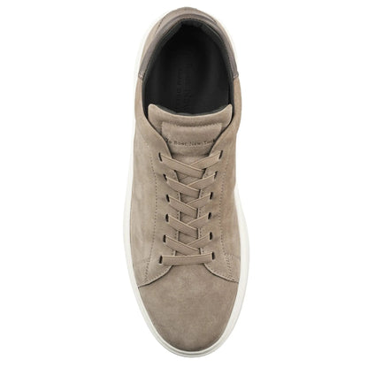 To Boot New York James Taupe Suede Stretch Lace Luxury Low-Top Sneaker