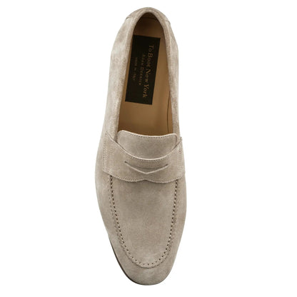 To Boot New York Jenner Taupe Suede Penny Loafer Slip-On