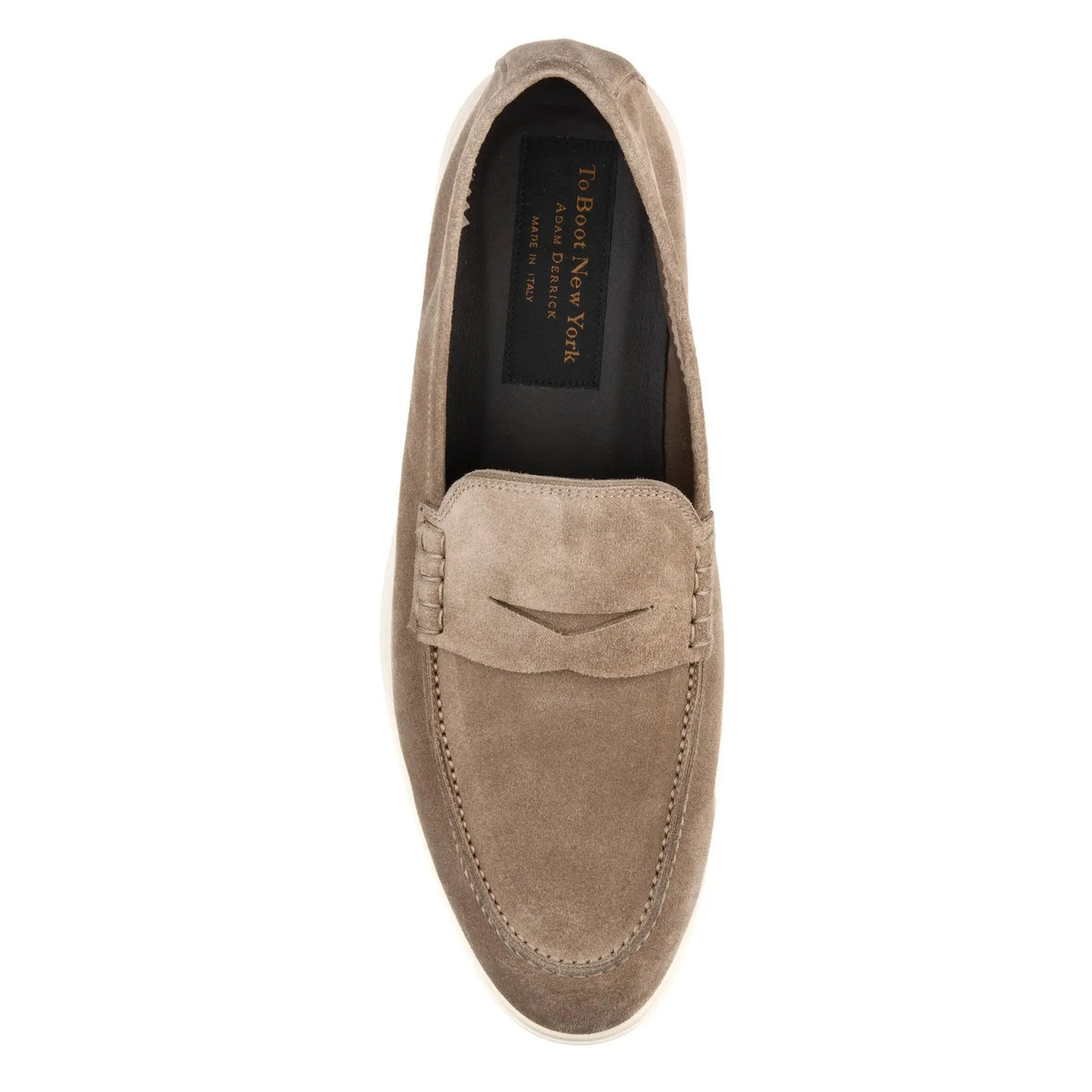 To Boot New York Browne Taupe Suede Penny Slip-On Loafer
