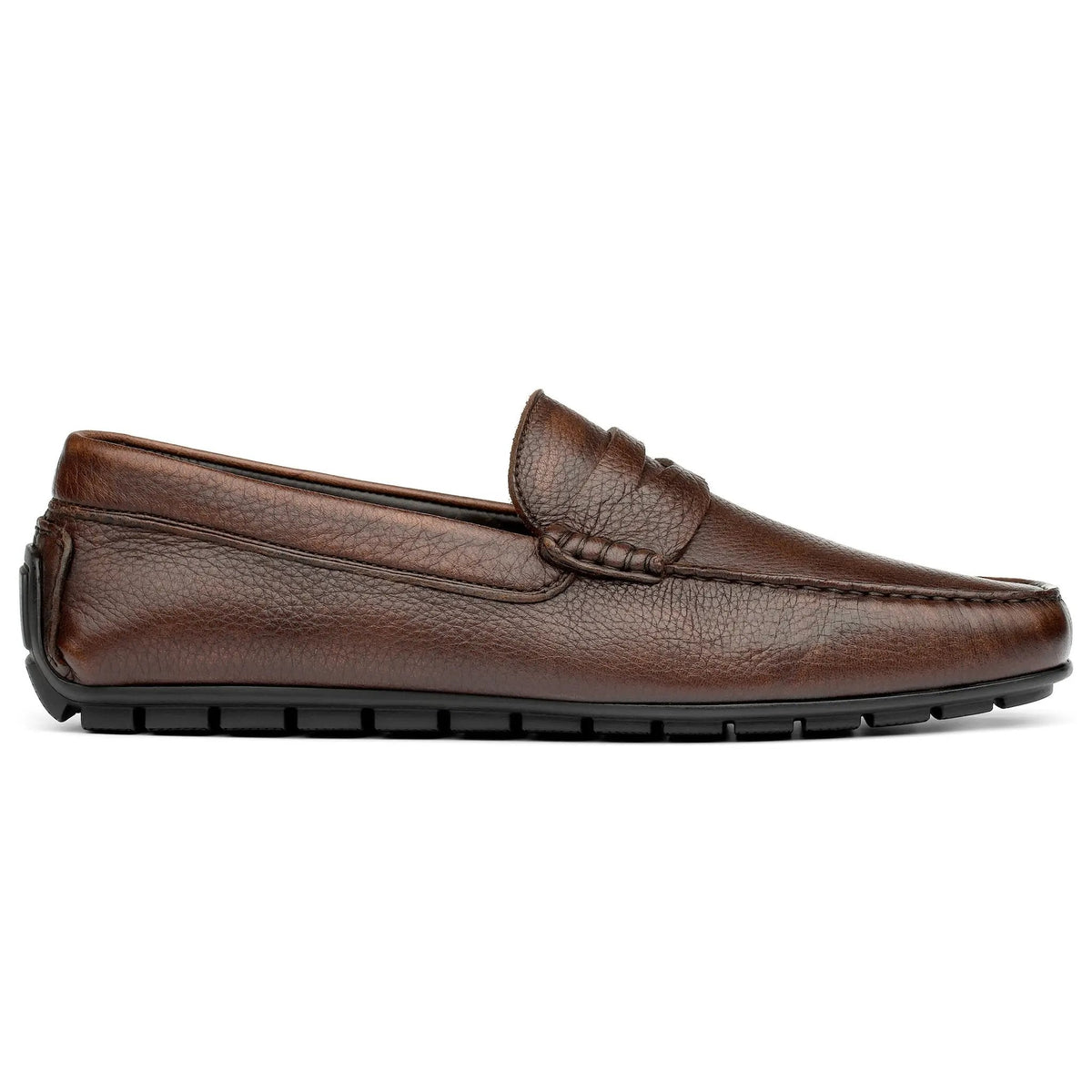 To Boot New York Vieques Mid Brown Deerskin Penny Driving Loafer