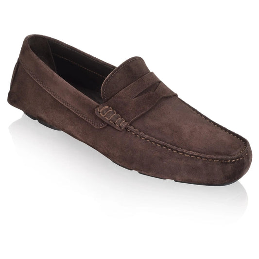 To Boot New York Mitchum Dark Brown Suede Driving Shoe