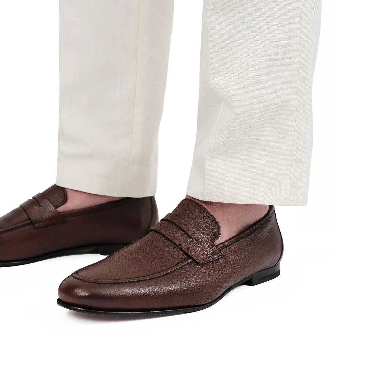 To Boot New York Ravello Mid Brown Calf Penny Moccasin Slip-On