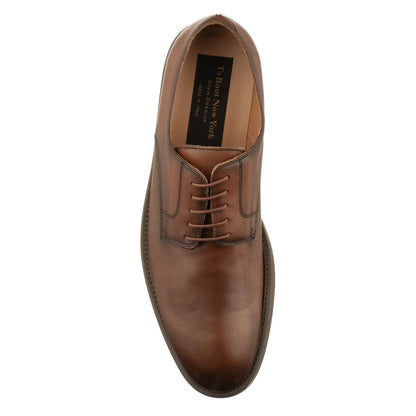 To Boot New York Dustin Brown Leather Plain Toe Lace-Up Oxford