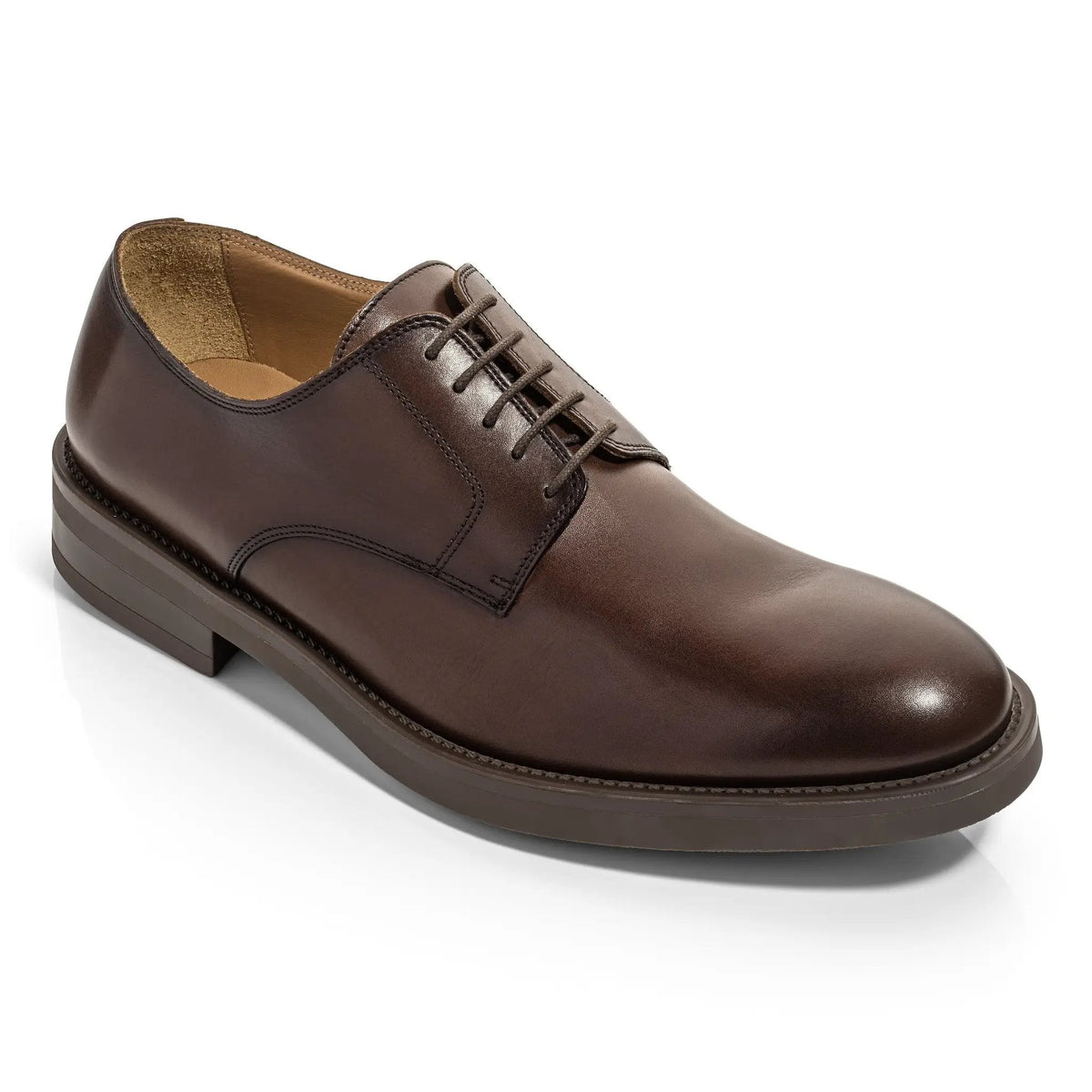 To Boot New York Dustin Burnished Brown Leather Plain Toe Oxford