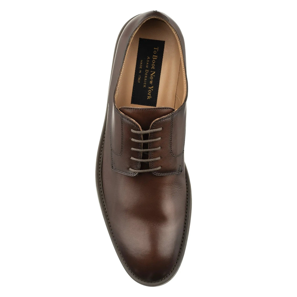 To Boot New York Dustin Burnished Brown Leather Plain Toe Oxford