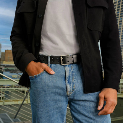 To Boot New York Black 2-Prong / Roller Jeans Belt