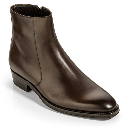 To Boot New York Gilmour Dark Brown Calf Leather Zip Boot