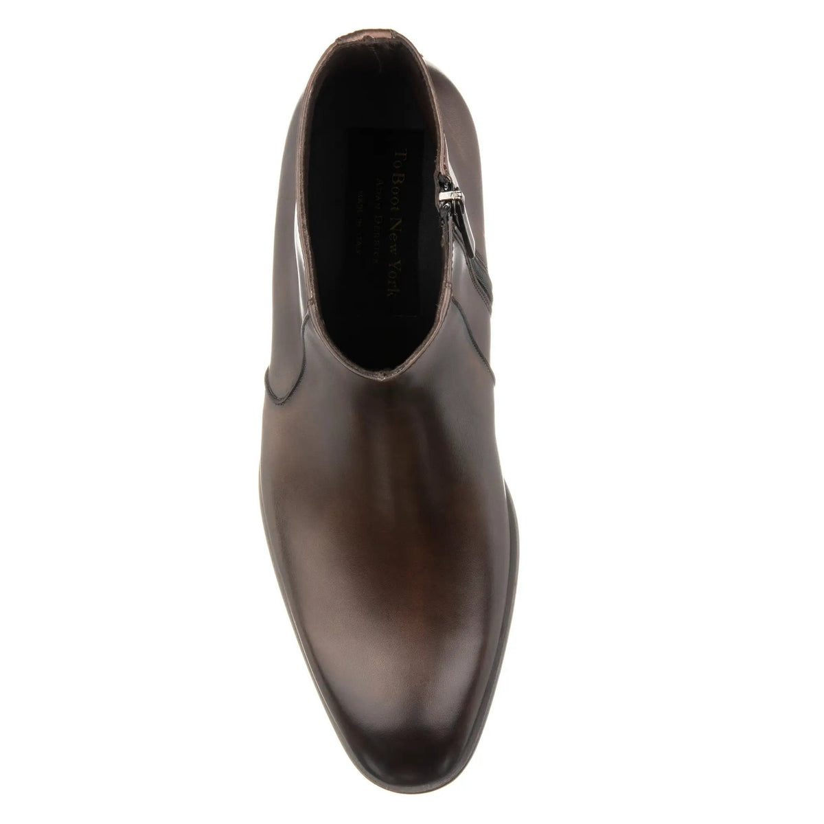To Boot New York Gilmour Dark Brown Calf Leather Zip Boot