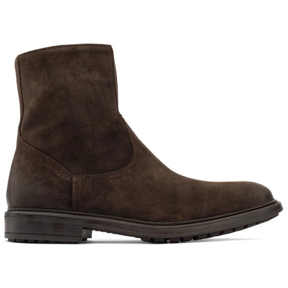 To Boot New York Muller Dark Brown Waxed Suede Plain Toe Zip Boot