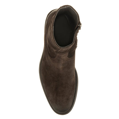 To Boot New York Muller Dark Brown Waxed Suede Plain Toe Zip Boot
