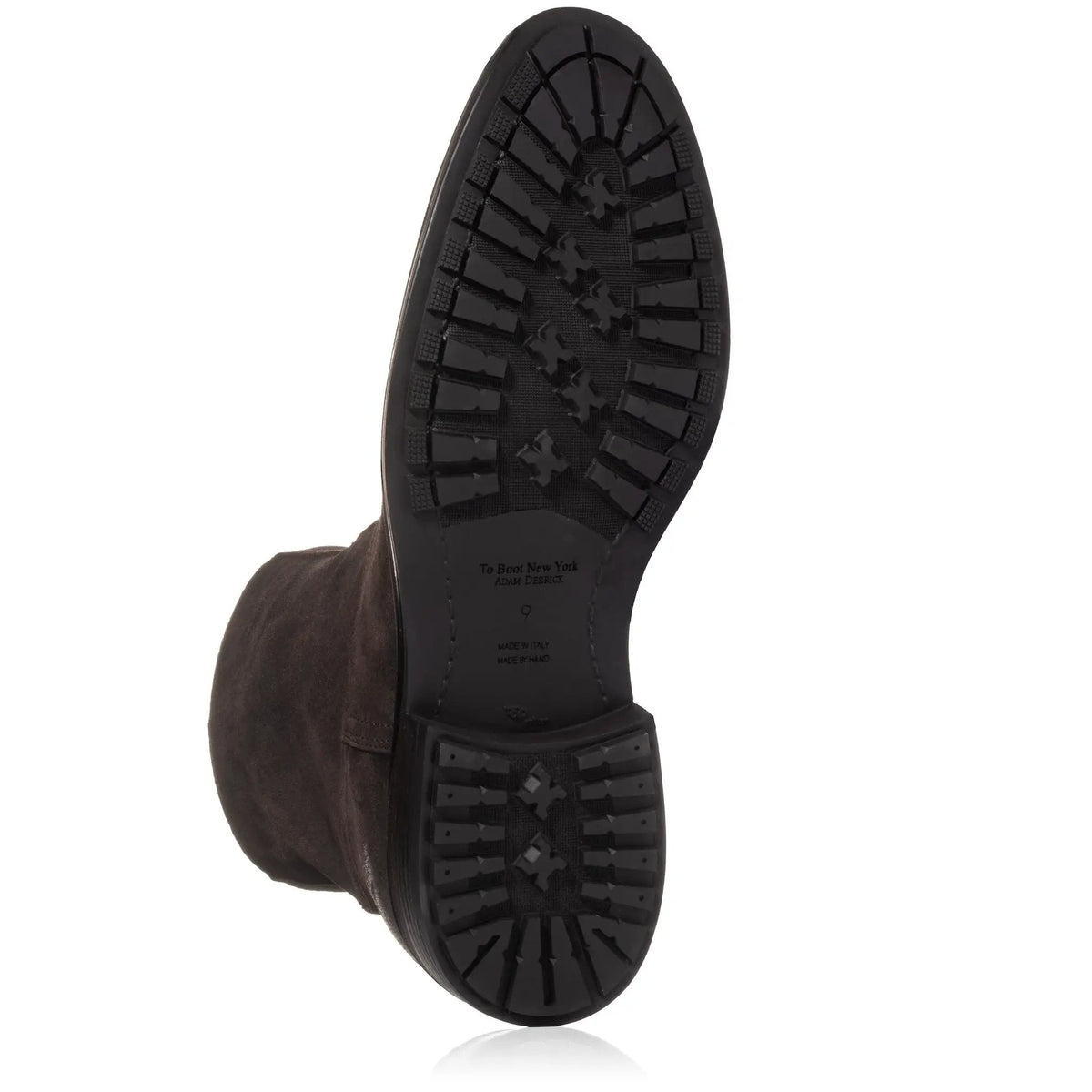 To Boot New York Muller Dark Brown Waxed Suede Plain Toe Zip Boot