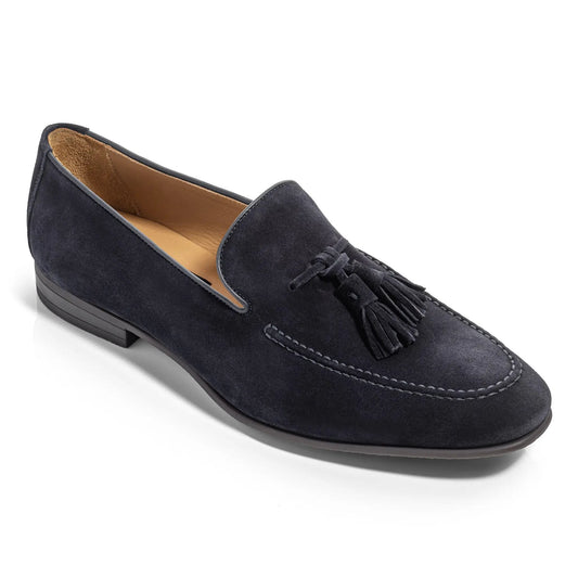 To Boot New York Calistoga Navy Blue Suede Tassel Loafer