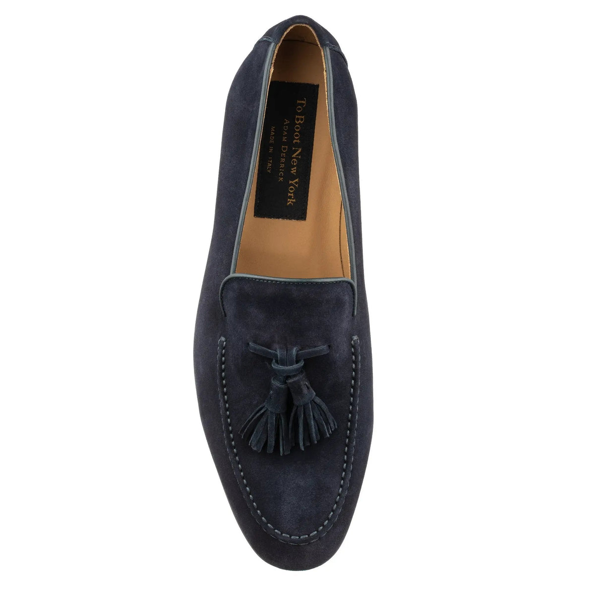 To Boot New York Calistoga Navy Blue Suede Tassel Loafer