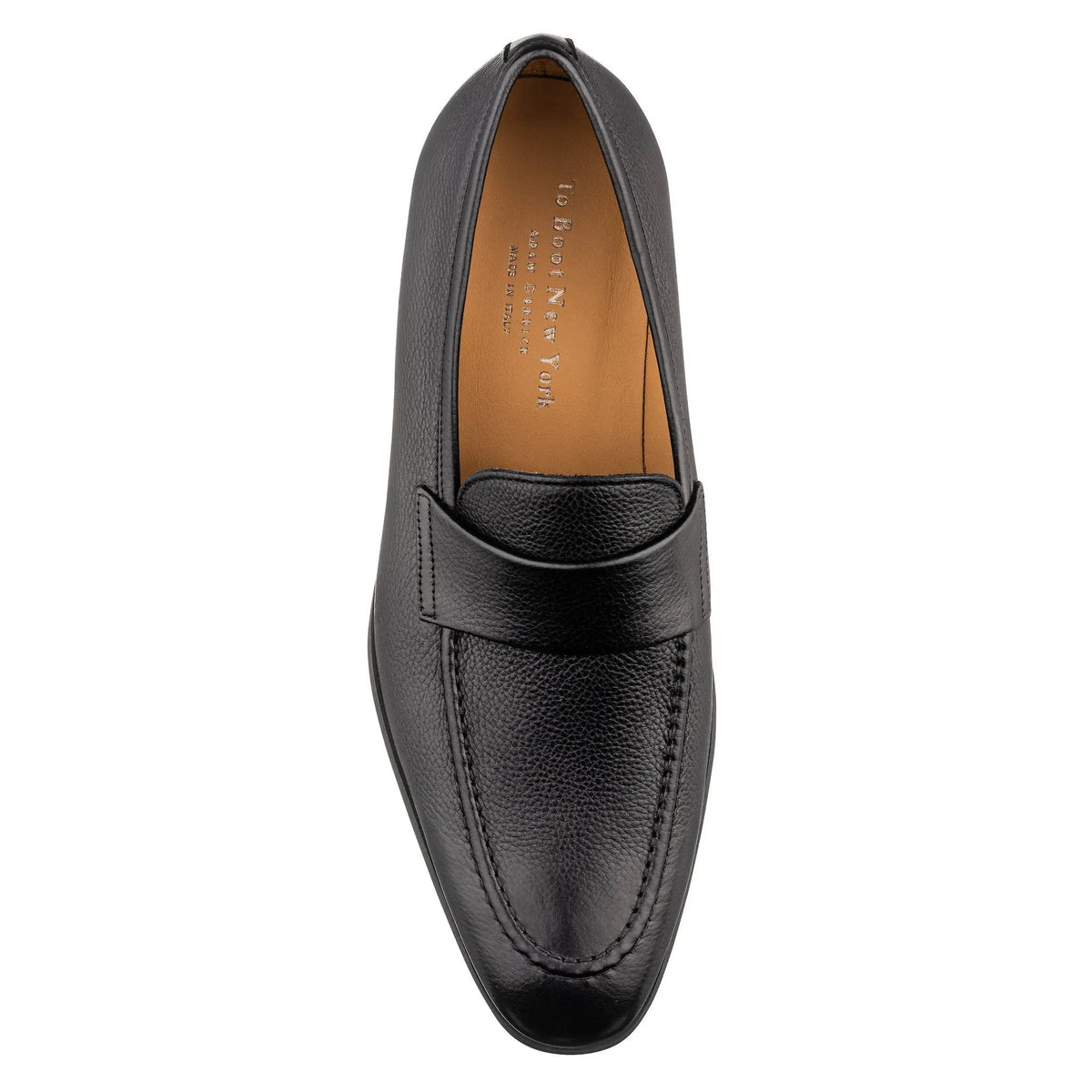 To Boot New York Edward Black Grained Calf Saddle Strap Loafer