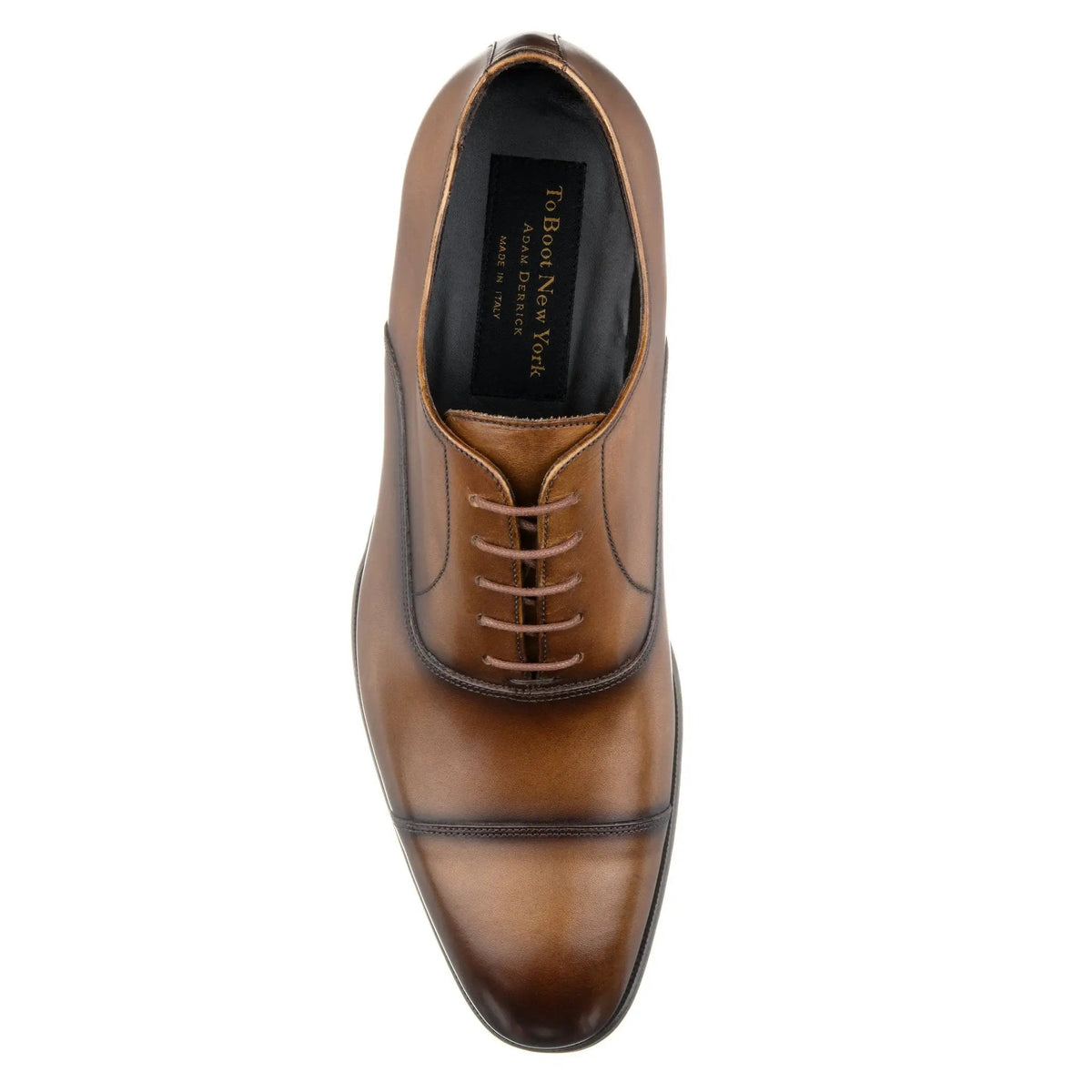 To Boot New York Frankie Tobacco Calf Leather Cap Toe Balmoral