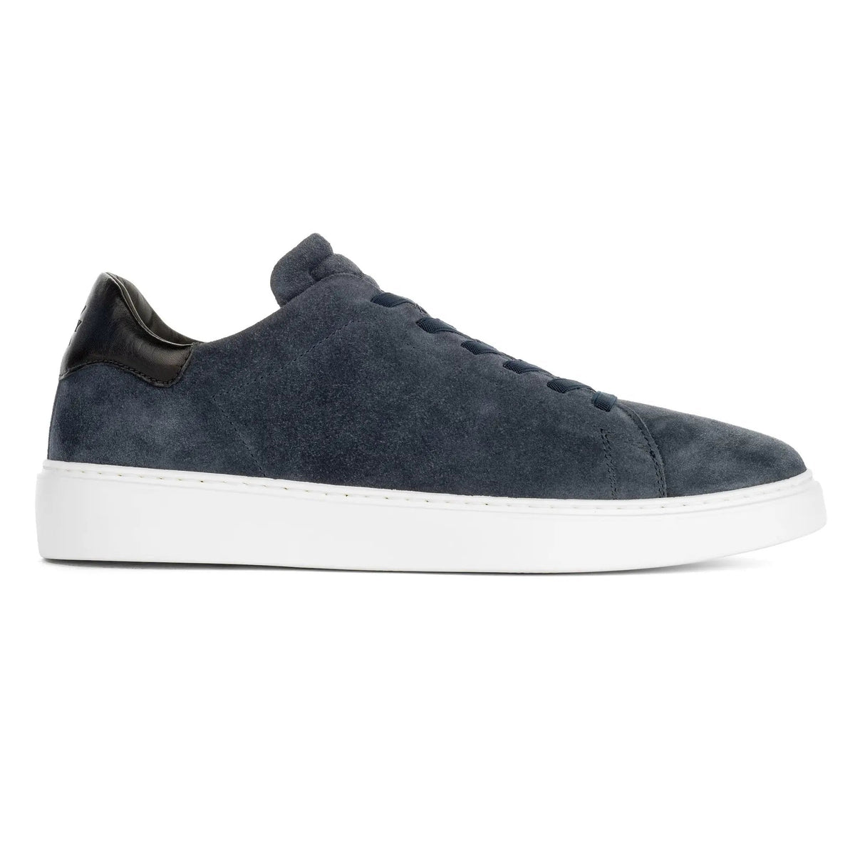 To Boot New York James Blue Suede Stretch Lace Luxury Low-Top Sneaker