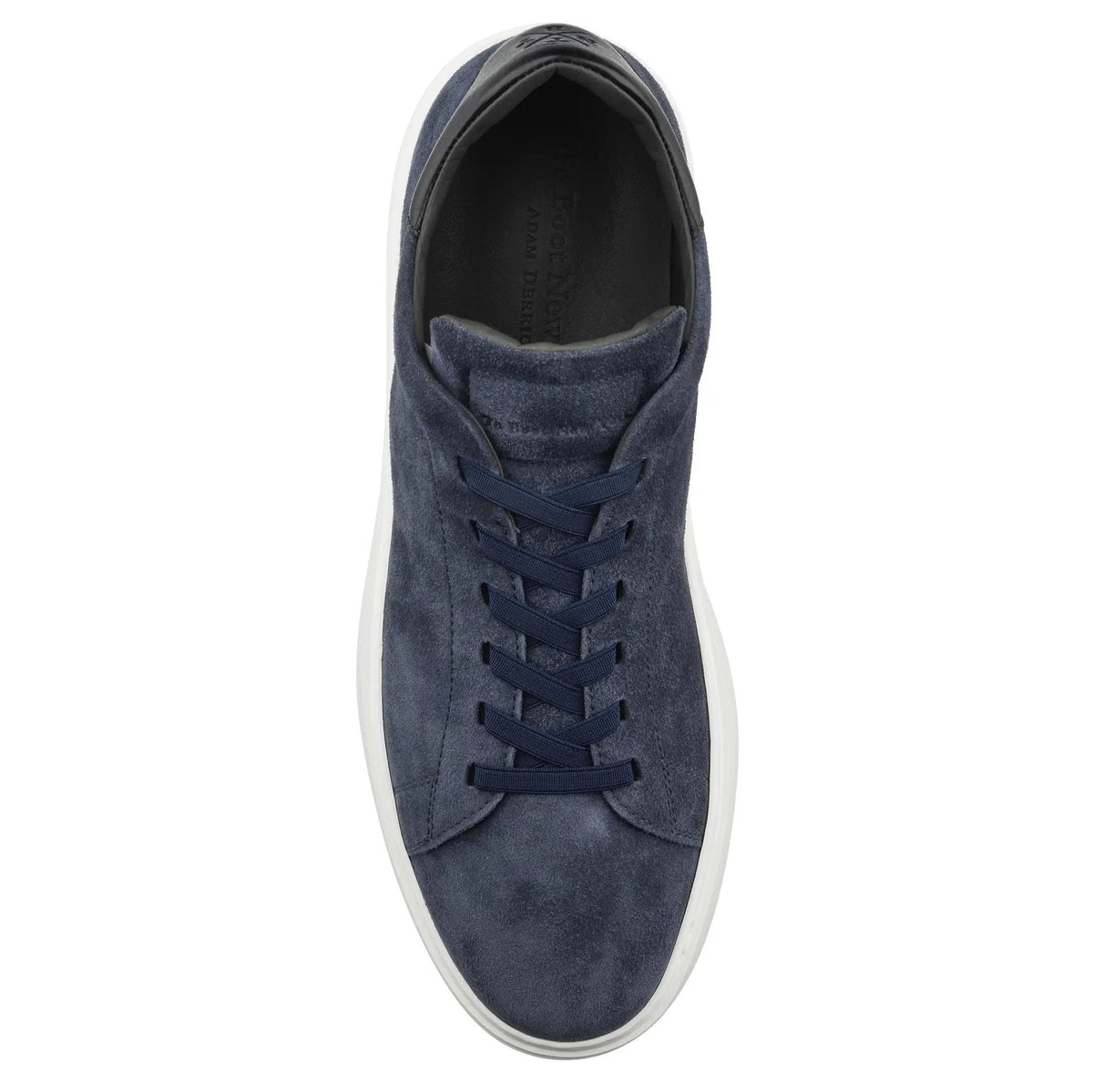 To Boot New York James Blue Suede Stretch Lace Luxury Low-Top Sneaker