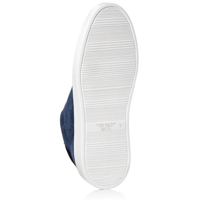To Boot New York James Blue Suede Stretch Lace Luxury Low-Top Sneaker