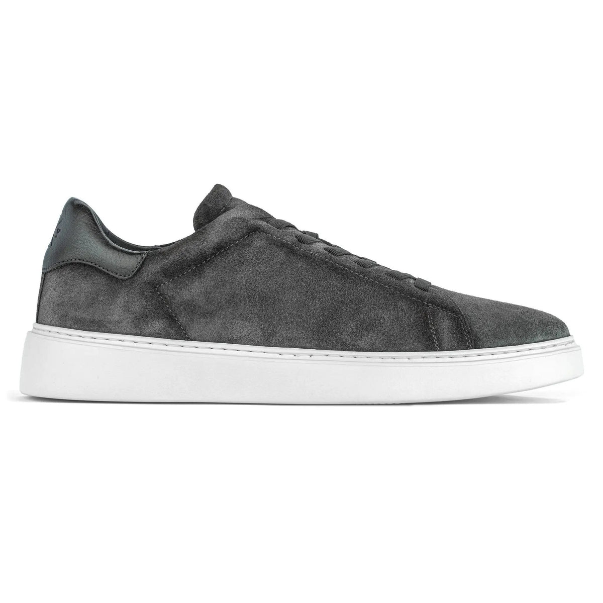 To Boot New York James Grey Aero Suede Stretch Lace Luxury Low-Top Sneaker