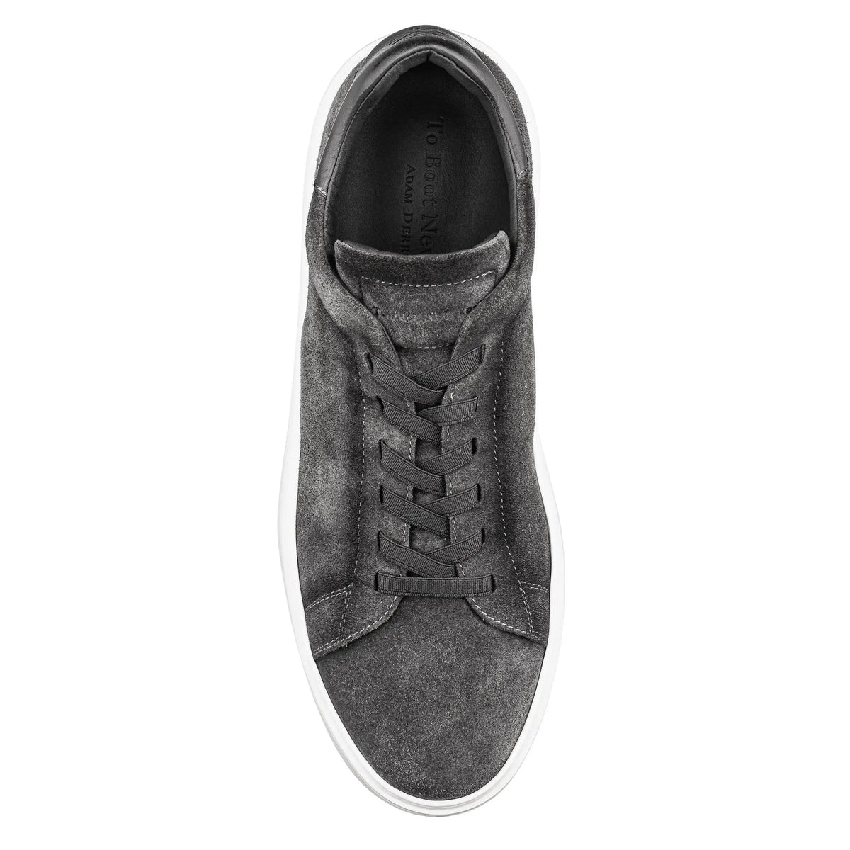 To Boot New York James Grey Aero Suede Stretch Lace Luxury Low-Top Sneaker
