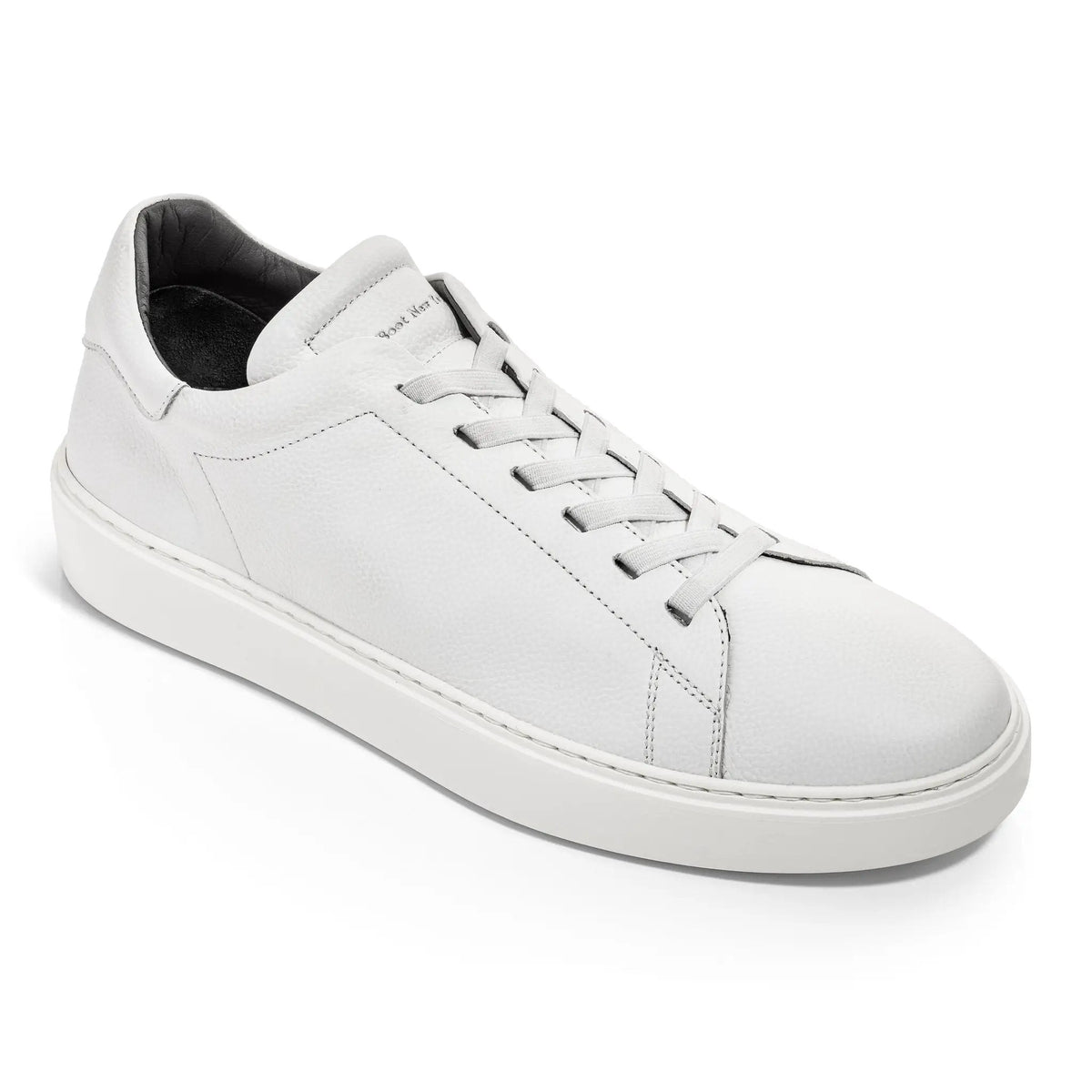 To Boot New York James White Leather Stretch Lace Luxury Low-Top Sneaker