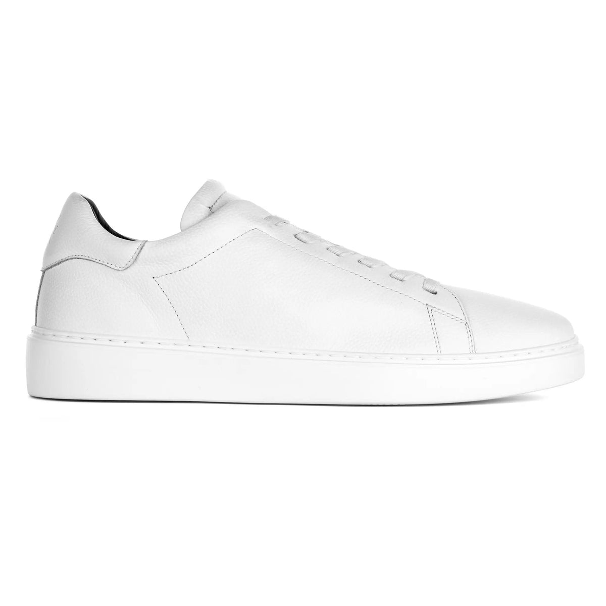 To Boot New York James White Leather Stretch Lace Luxury Low-Top Sneaker