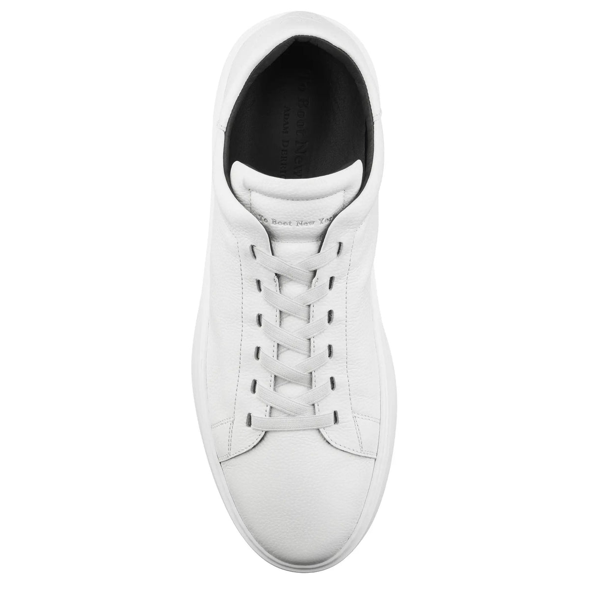To Boot New York James White Leather Stretch Lace Luxury Low-Top Sneaker