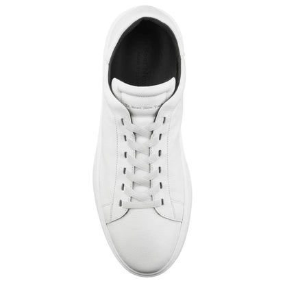 To Boot New York James White Leather Stretch Lace Luxury Low-Top Sneaker