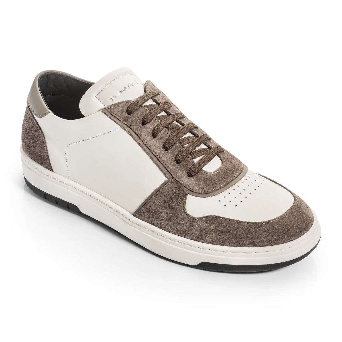 To Boot New York Lennon White/Chocolate/Taupe Court Sneaker