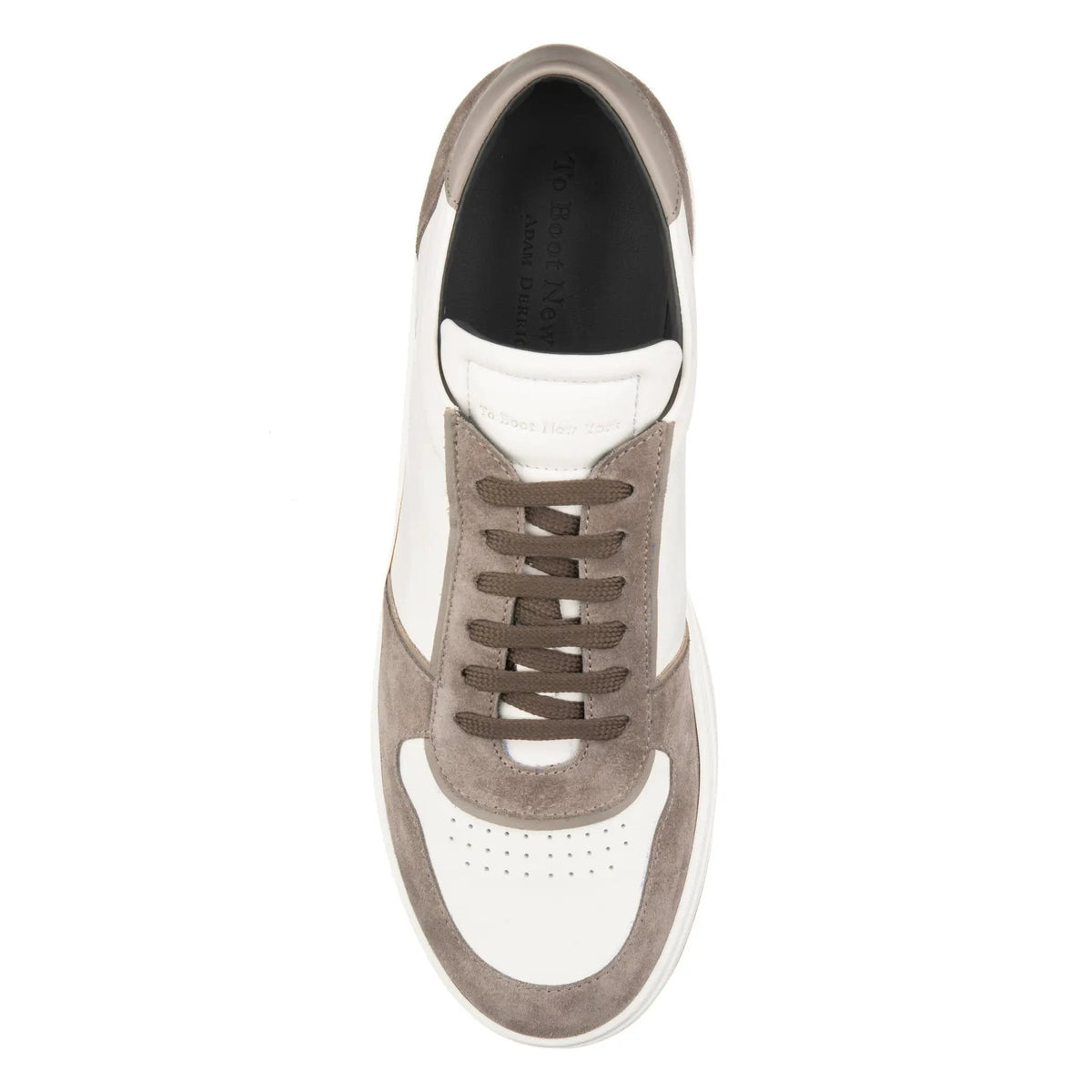 To Boot New York Lennon White/Chocolate/Taupe Court Sneaker