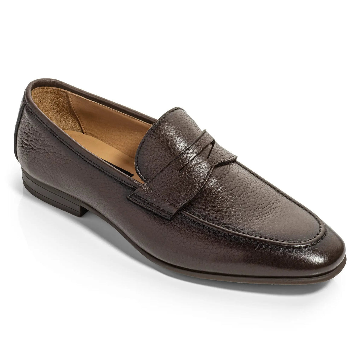 To Boot New York Merritt Dark Brown Deerskin Leather Penny Loafer Slip-On