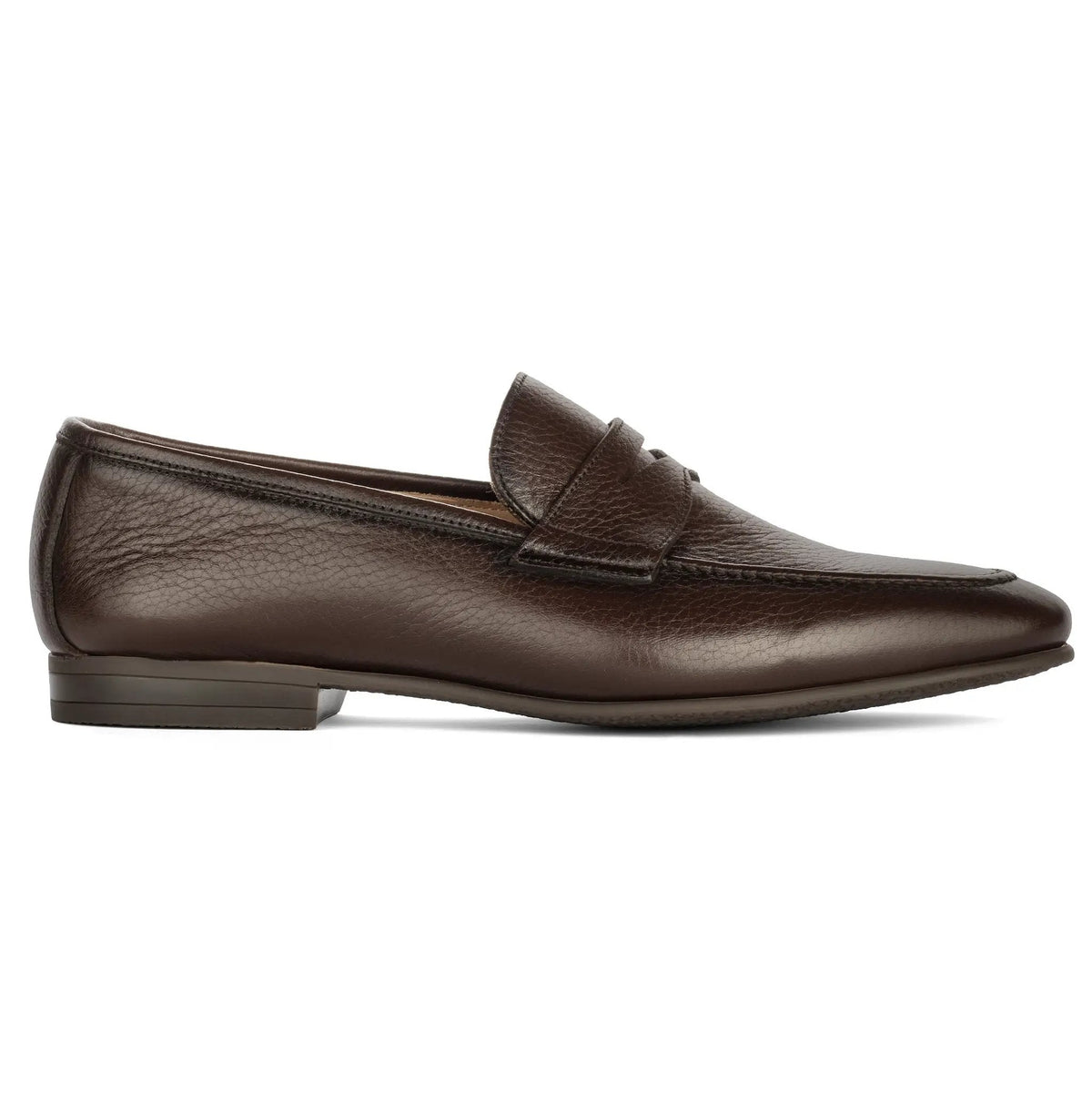 To Boot New York Merritt Dark Brown Deerskin Leather Penny Loafer Slip-On