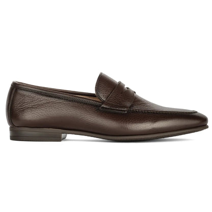 To Boot New York Merritt Dark Brown Deerskin Leather Penny Loafer Slip-On