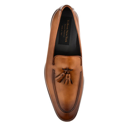 To Boot New York Maurizio Medium Tan Calf Tassel Loafer